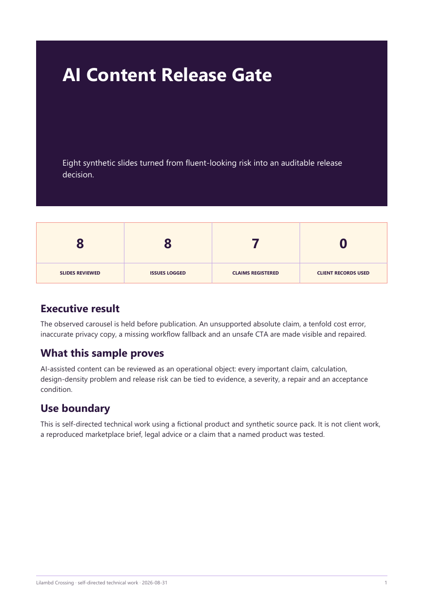 AI Content Release Gate case-study cover
