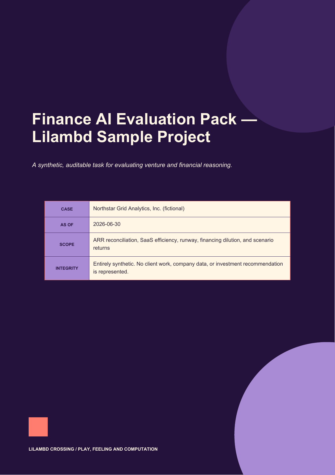 Finance AI Evaluation Pack case-study cover