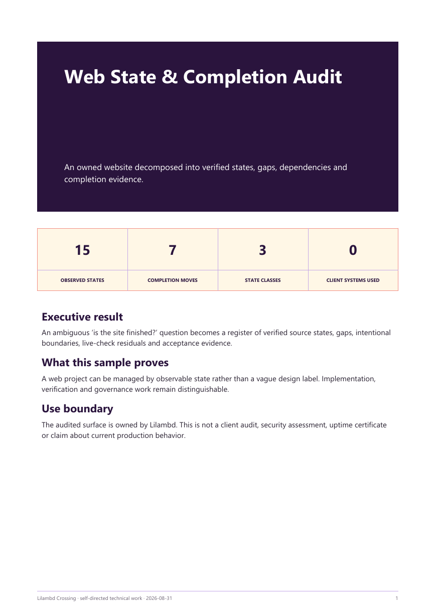Web State and Completion Audit case-study cover